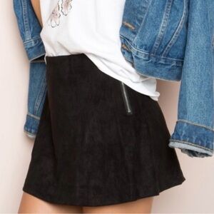 Brandy Melville - Black Suede Mini Skirt